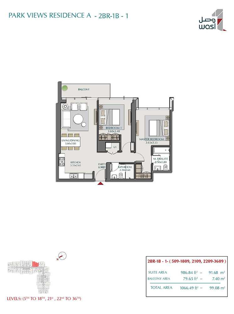 Type 1B-1, Levels 5th to 18th, 21st, 22nd to 36th